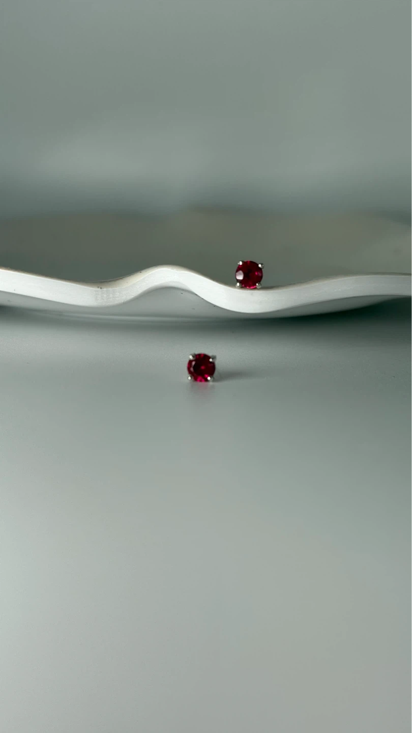 Ruby Red Stud Earrings - photo 3