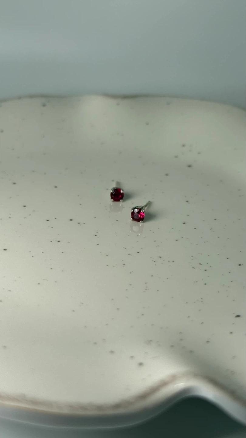Ruby Red Stud Earrings - photo 4