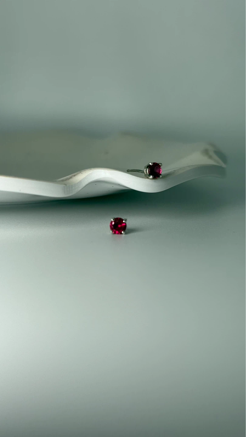Ruby Red Stud Earrings