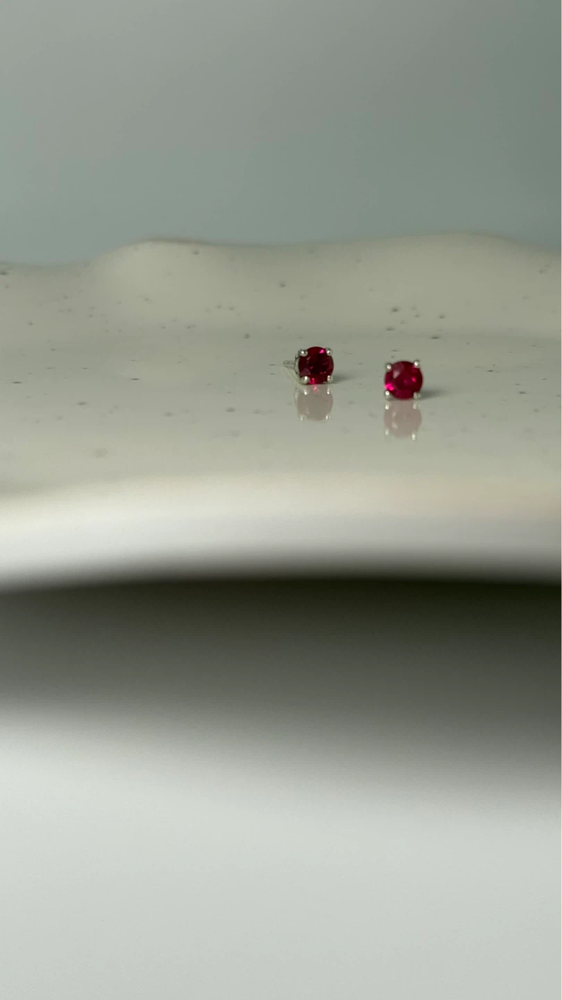 Ruby Red Stud Earrings - photo 5