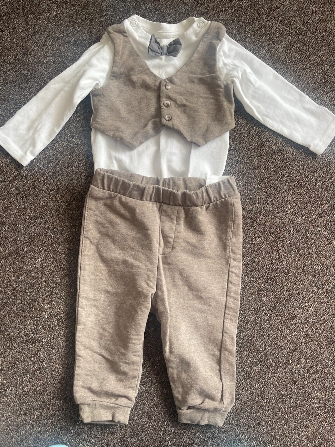 Baby Boys from H&M Formal Bodysuit Set with Vest and Bow tie