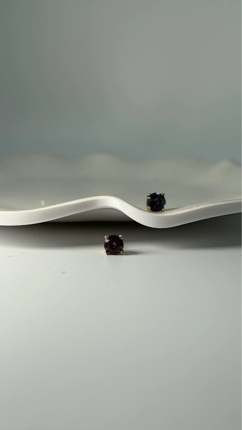 Stud Earrings with alexandrite Gemstones - photo 4