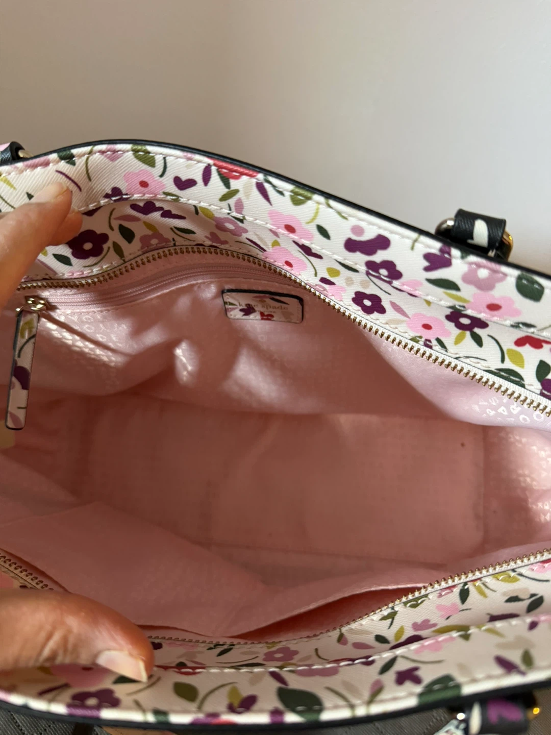 Kate Spade Floral Tote Bag and Striped Wristlet - photo 2