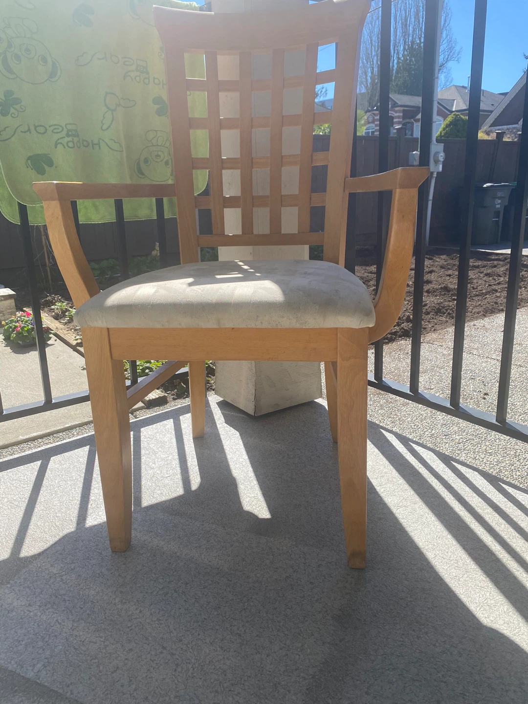Wooden Armchair with Upholstered Seat - photo 2
