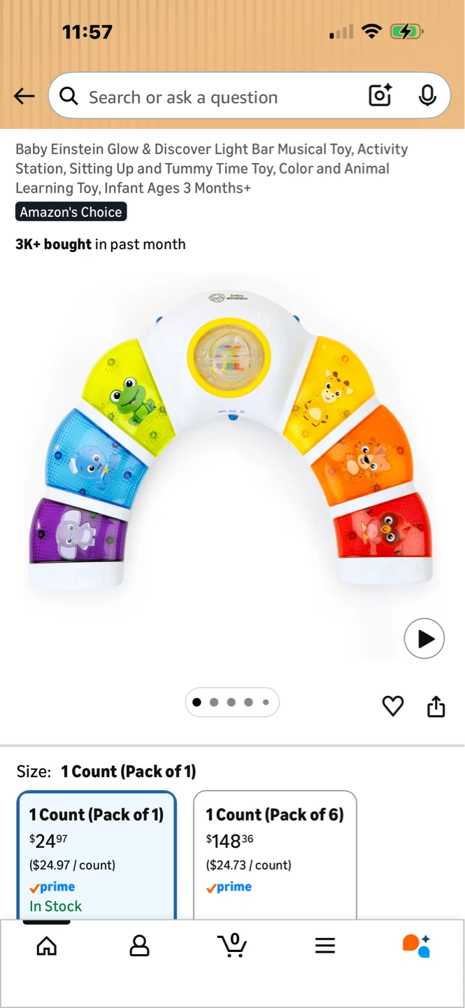 Baby Einstein Glow & Discover Light Bar Musical Toy
