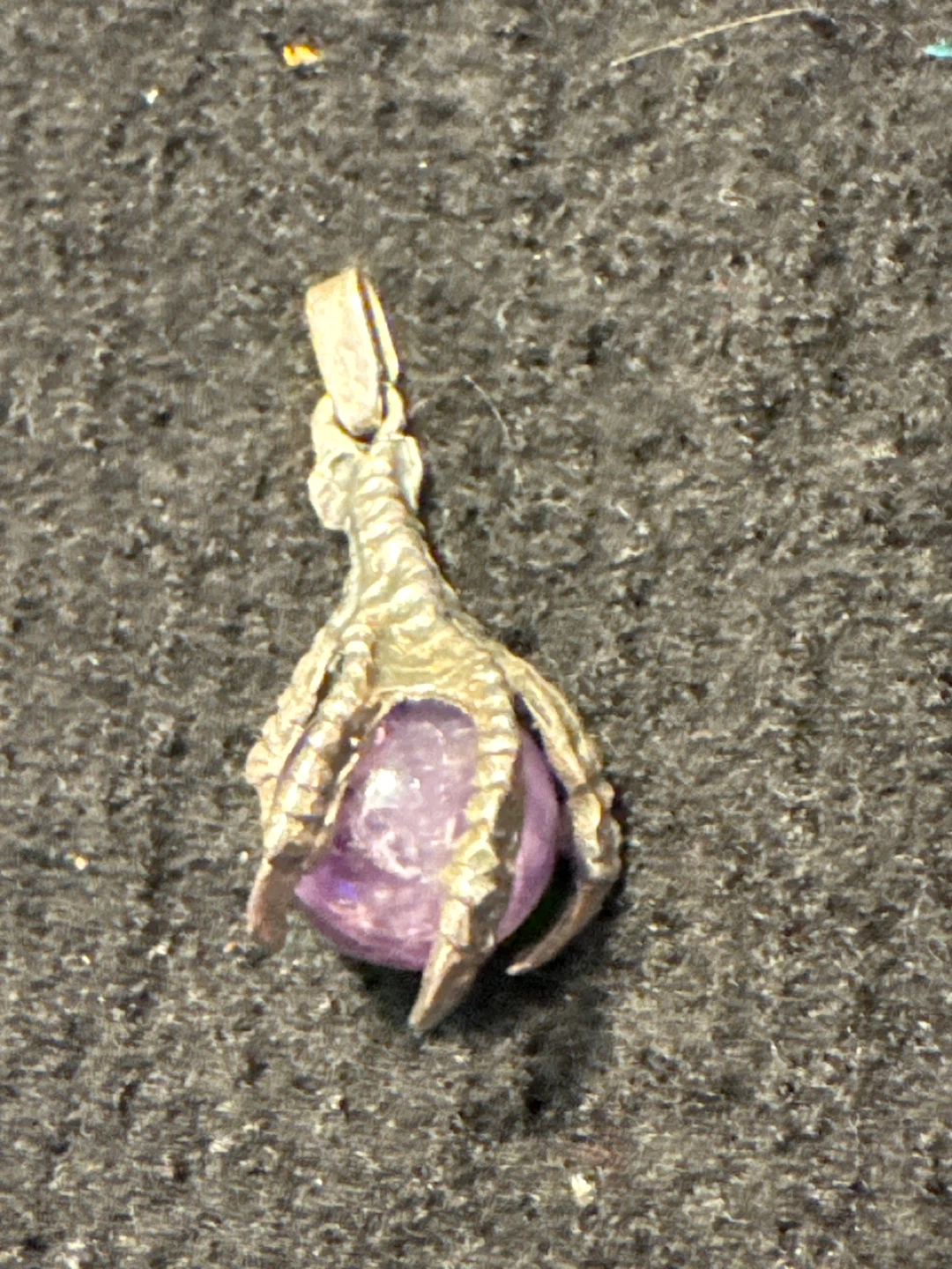Dragon Claw Pendant with Amethyst Ball