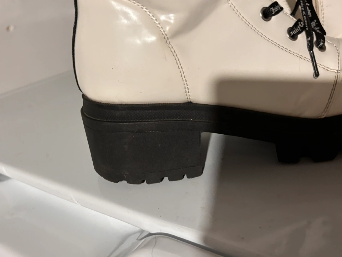 Juicy Couture White Patent Combat Boots - photo 4