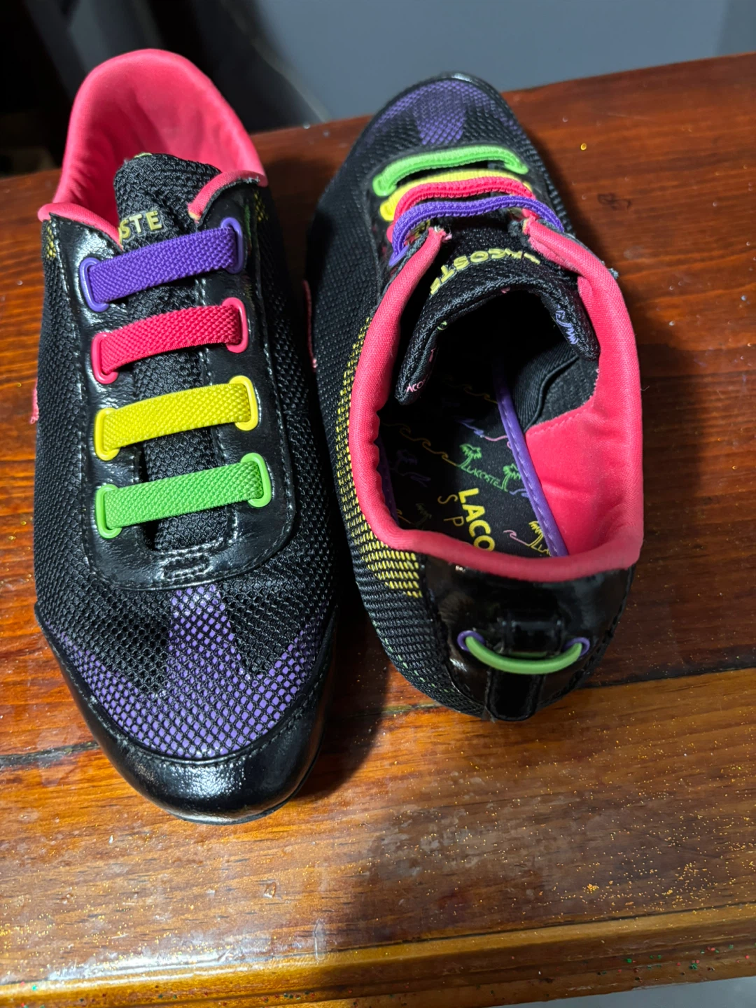 Lacoste Sport Black Pink Yellow Purple Running Shoes - photo 2