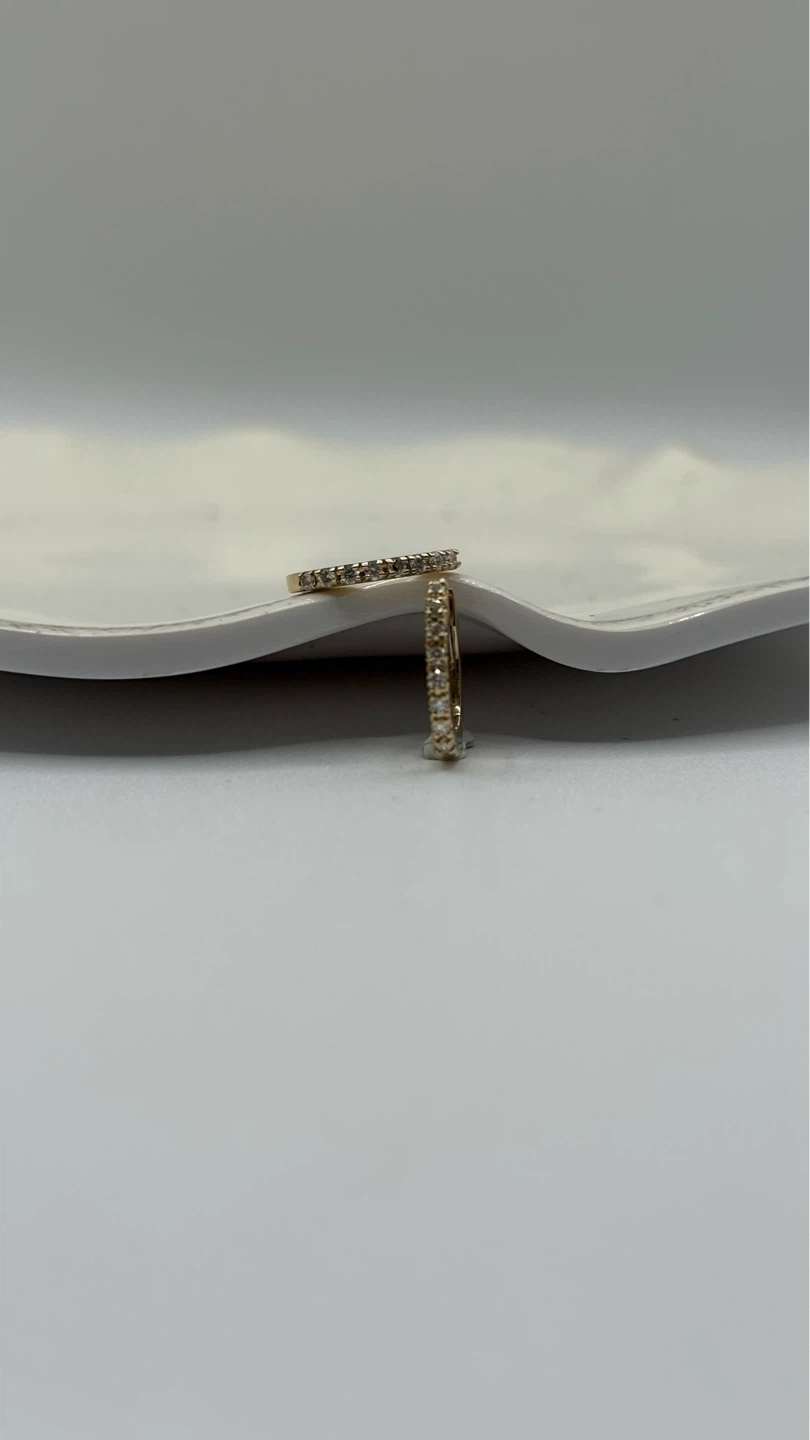 Gold Diamond Hoop Earrings - photo 3