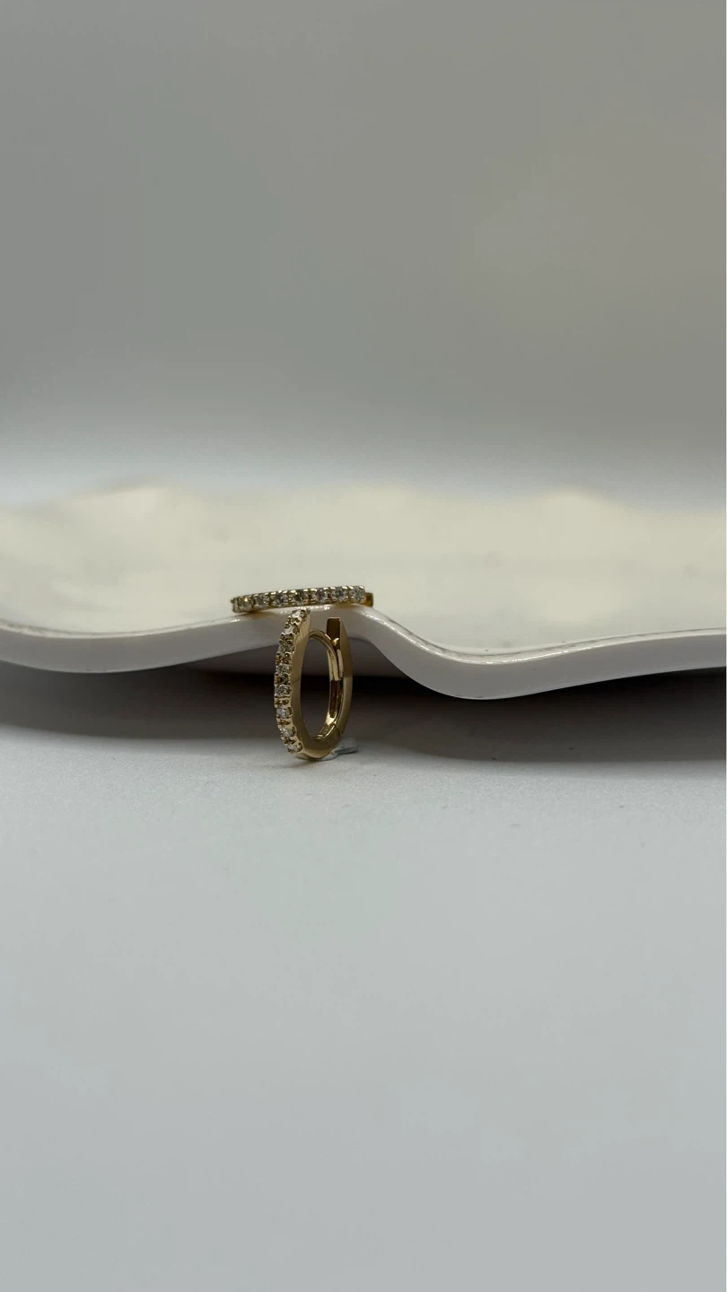 Gold Diamond Hoop Earrings