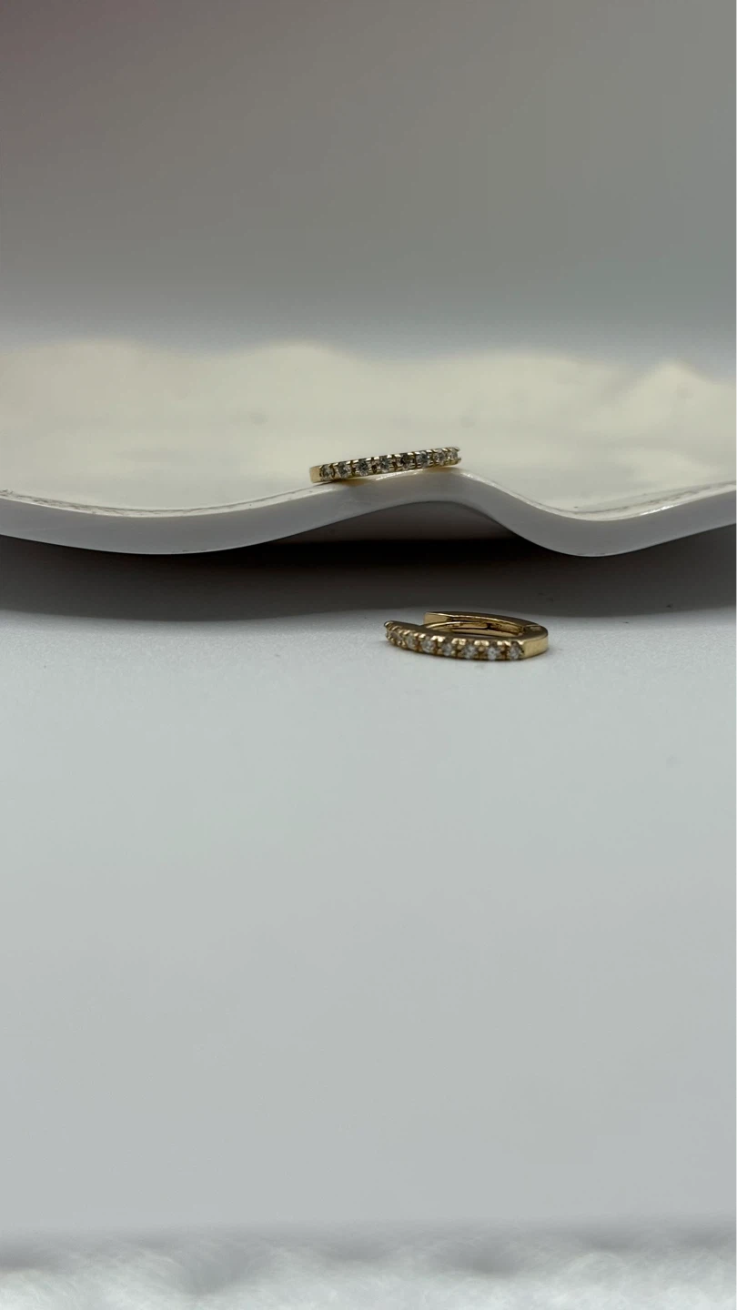 Gold Diamond Hoop Earrings - photo 4