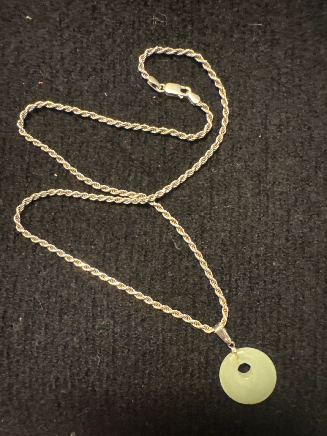 Jade Disc Pendant Necklace