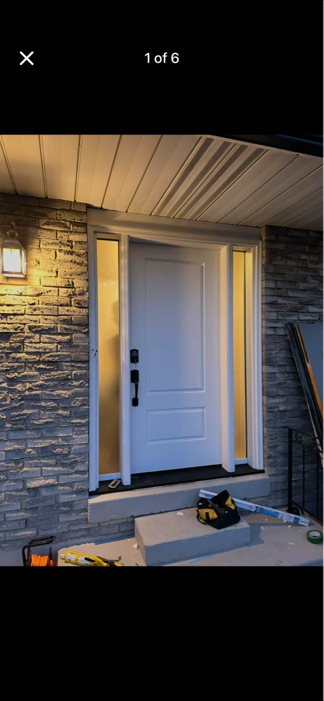 White Front Door Fibreglass with Sidelights