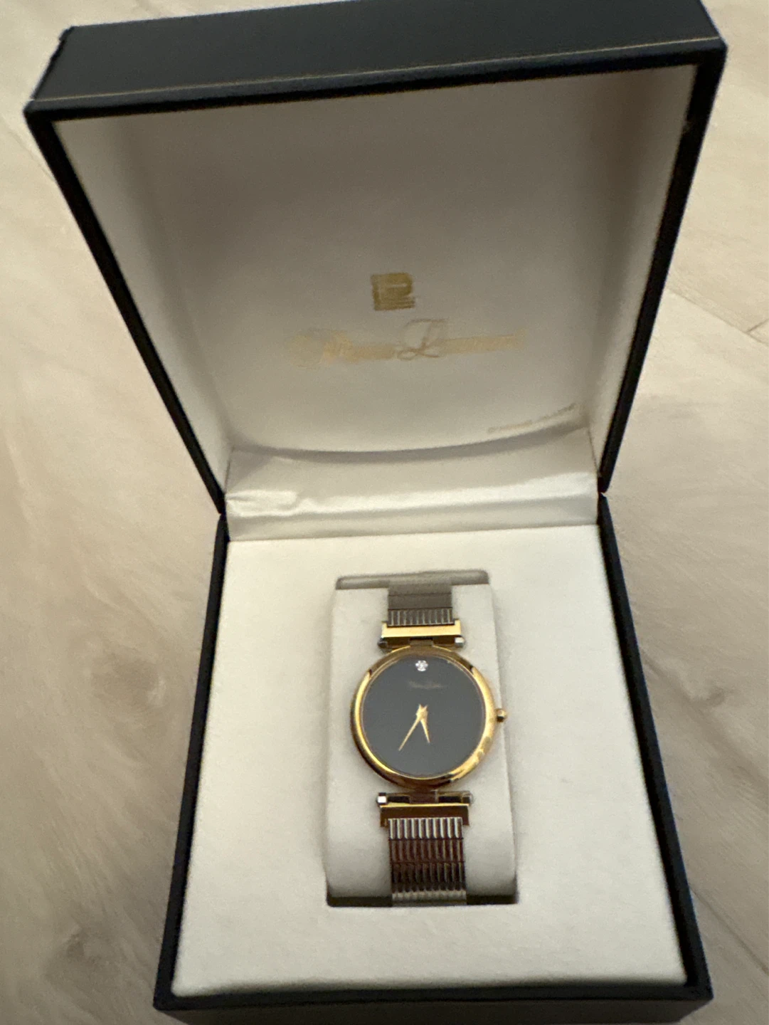 Pierre Laurent Gold Tone Watch with Diamond Accent
