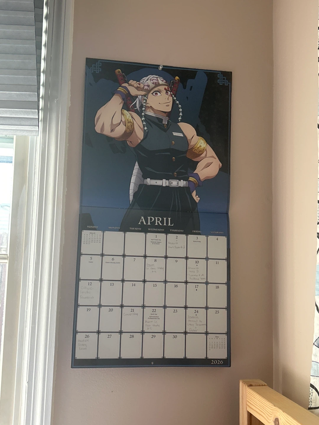 Demon Slayer April 2026 Wall Calendar