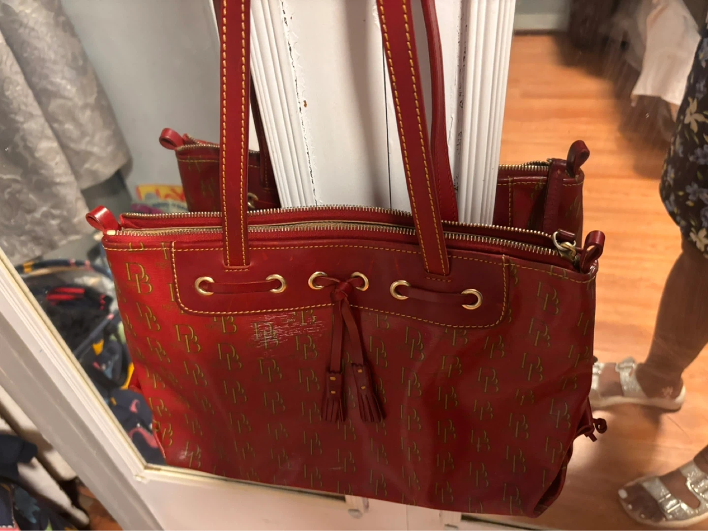 Dooney & Bourke Red Monogram Tote Bag - photo 2