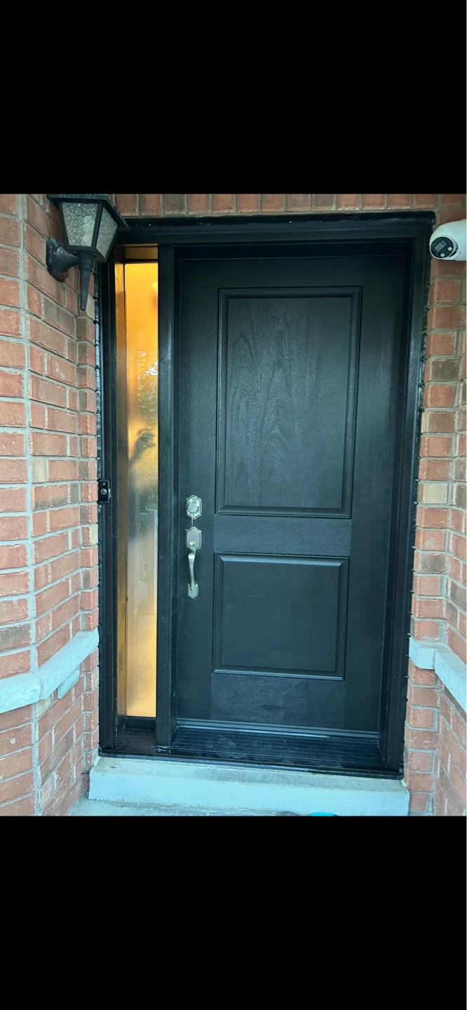 Fibre glass Black Front Door with Sidelight