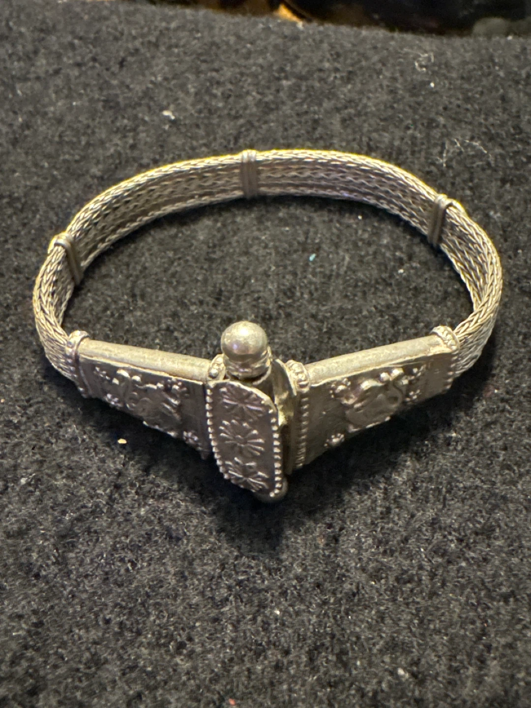 Vintage Silver Tone Filigree Bracelet with Pendants - photo 3