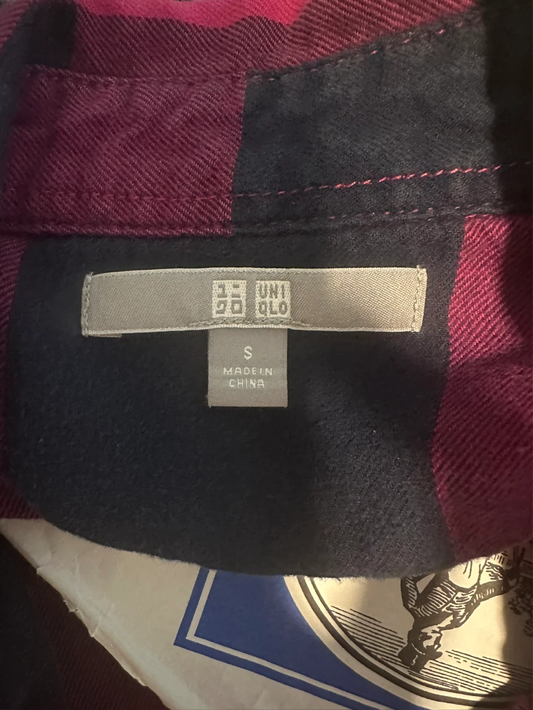 Uniqlo Flannel Plaid Shirt - Pink & Navy Size S - photo 3