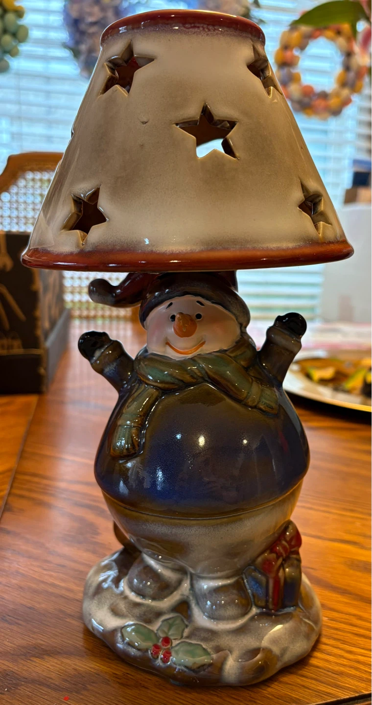 ✨✨Ceramic Snowman Candle Holder Lantern