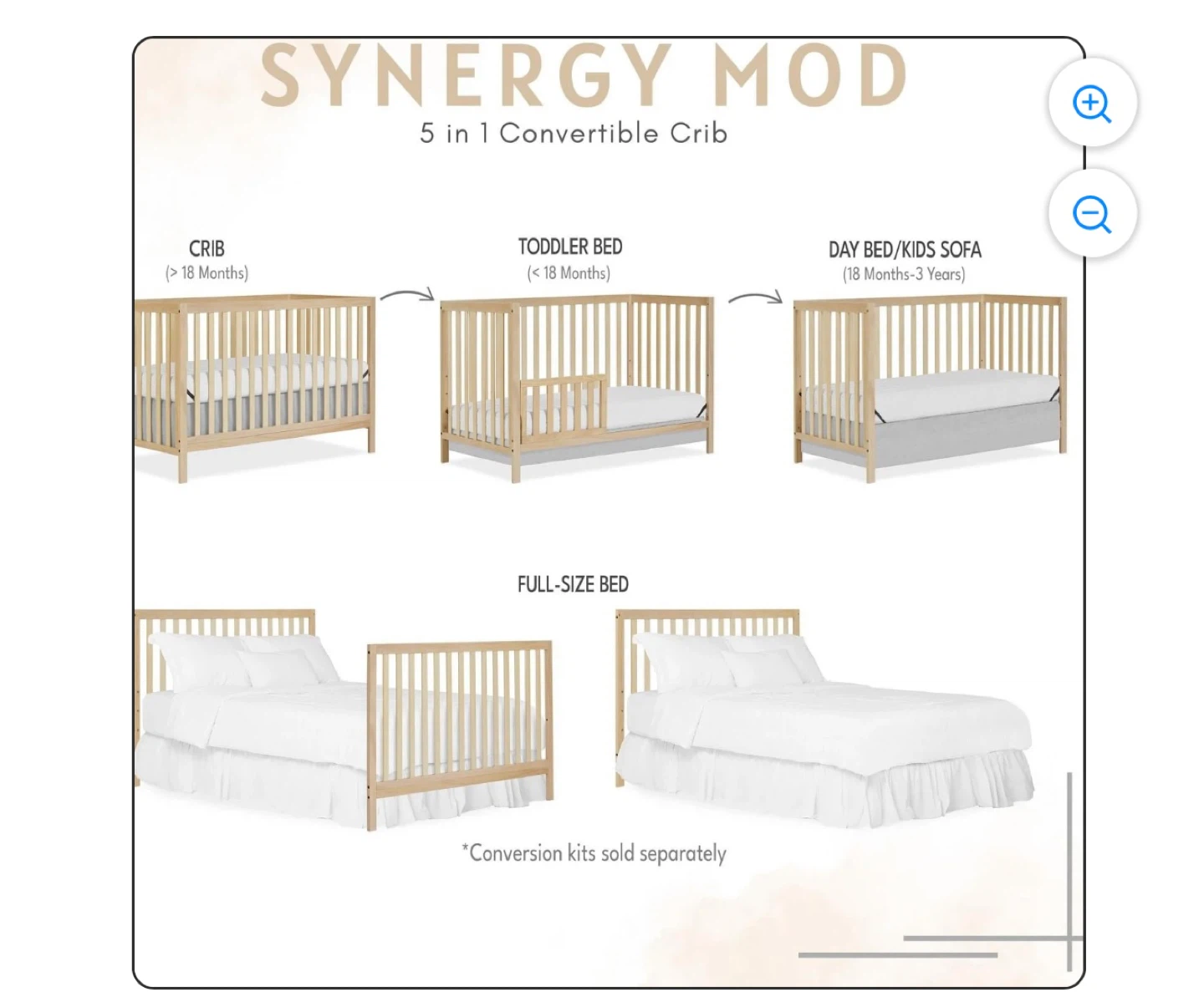 Dream On Me Synergy Mod 5-in-1 Convertible Crib - photo 3