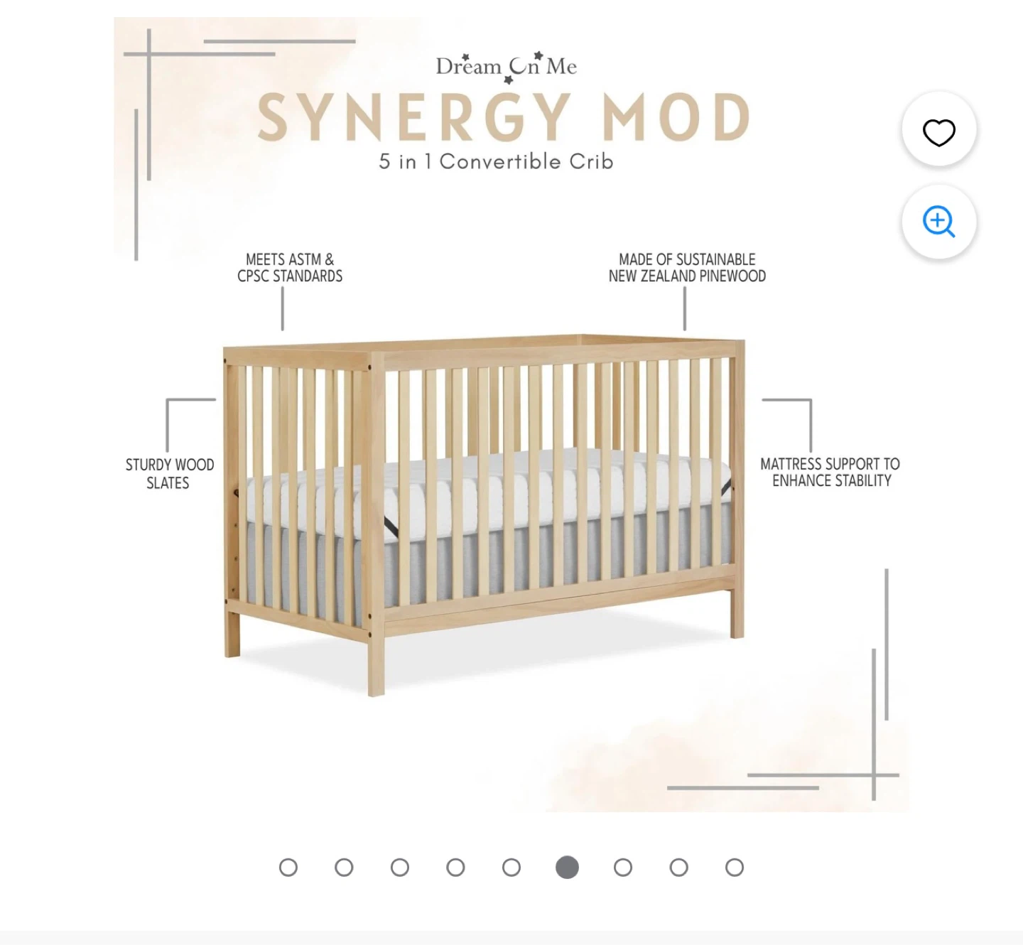 Dream On Me Synergy Mod 5-in-1 Convertible Crib - photo 2