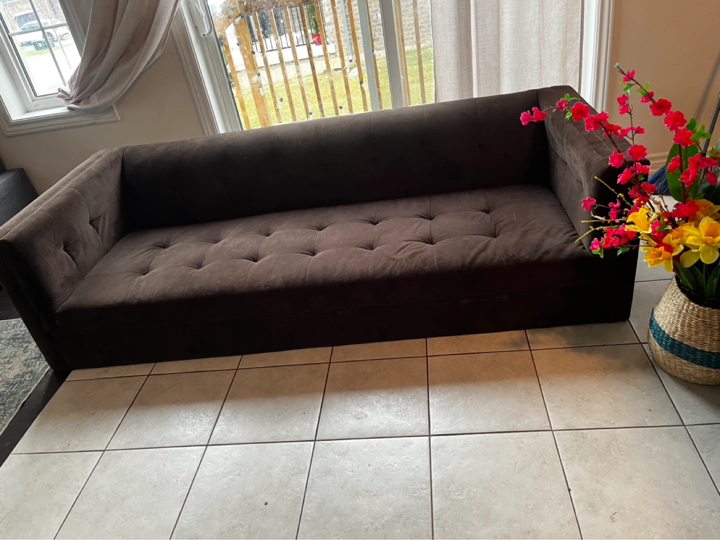 Modern Brown Tufted Sofas are three seat and two seat