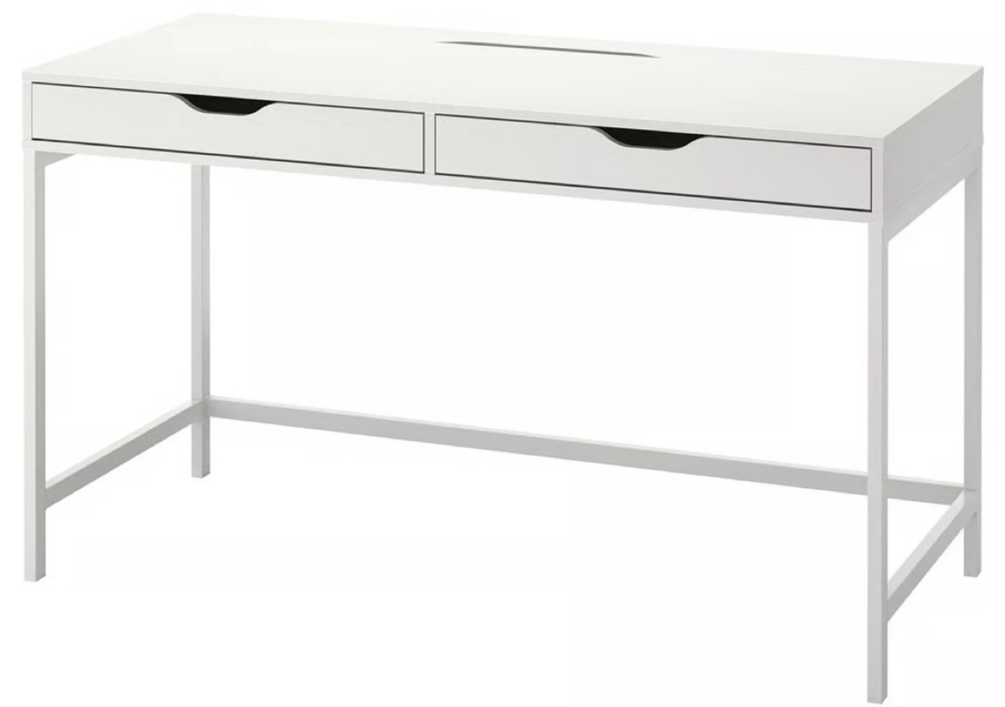 White IKEA desk with drawers