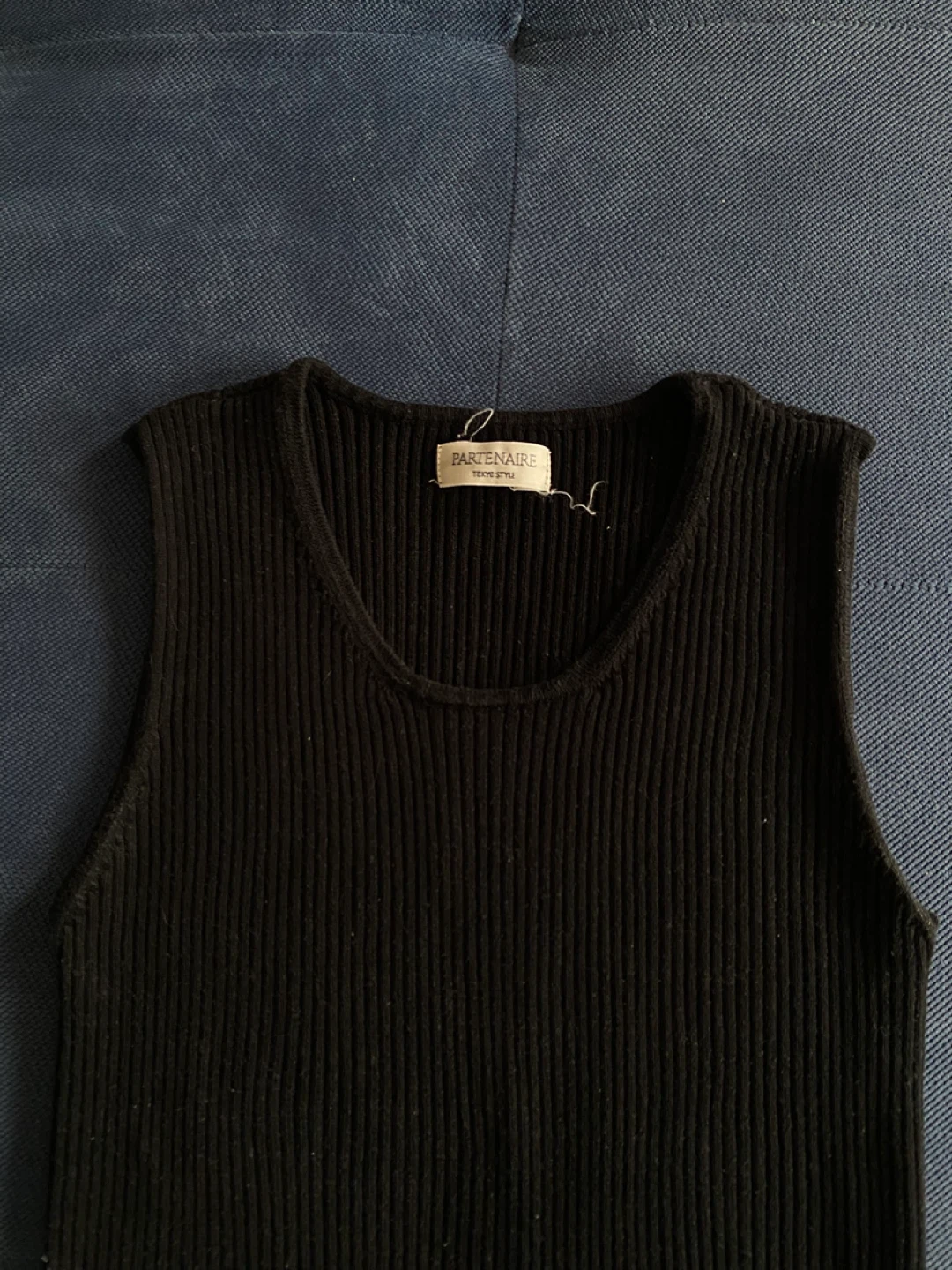 Partenaire Black Ribbed Sleeveless Tank Top - photo 2