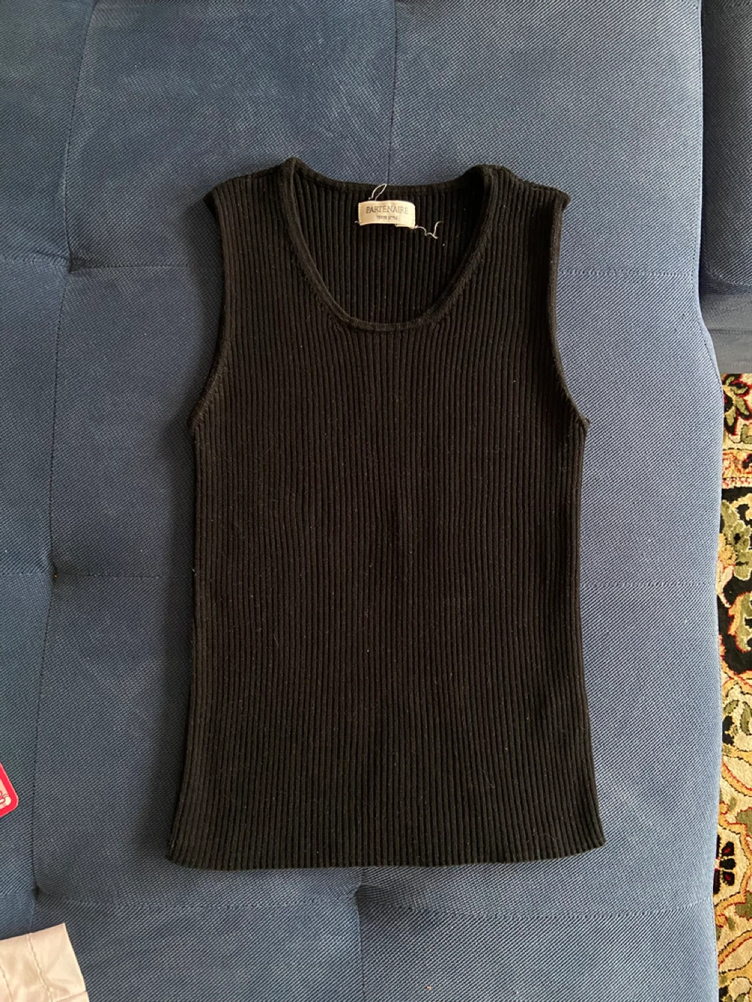 Partenaire Black Ribbed Sleeveless Tank Top - photo 3