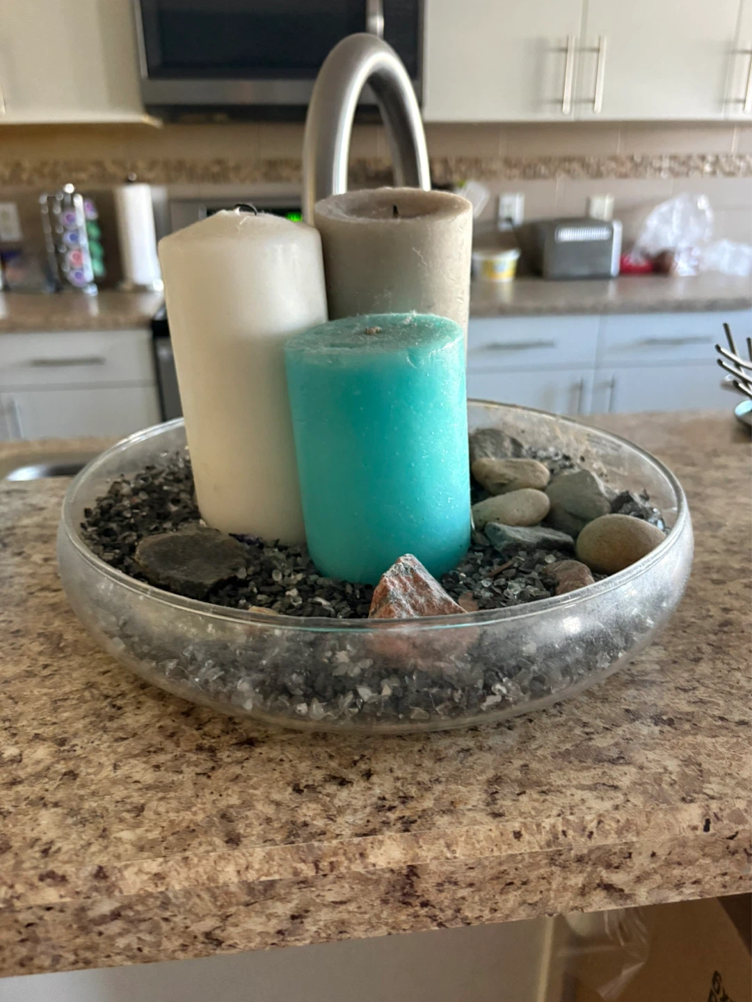 Decorative Candle Holder with Stones - photo 2