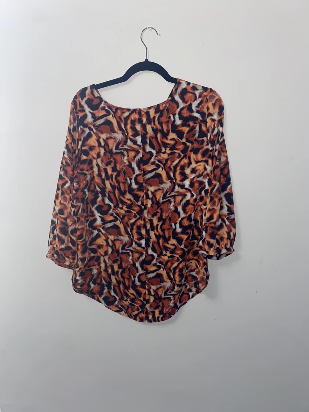 Women's Leopard Print Cold Shoulder Top - Size Medium - photo 2