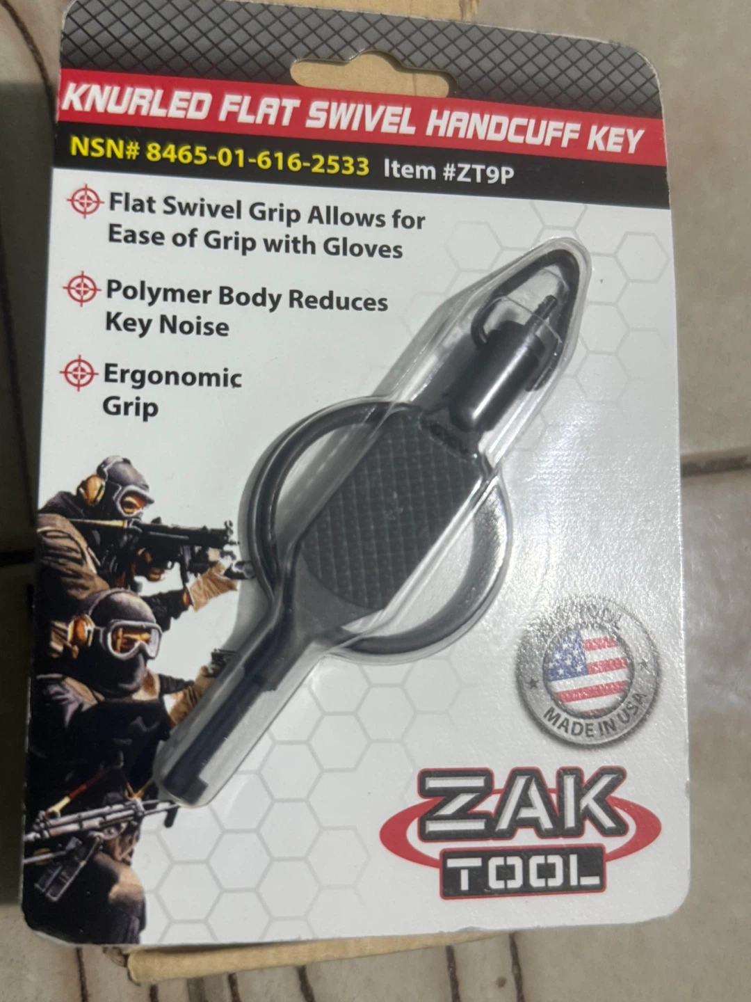 Zak Tool ZT-9P Knurled Flat Swivel Handcuff Key - photo 2