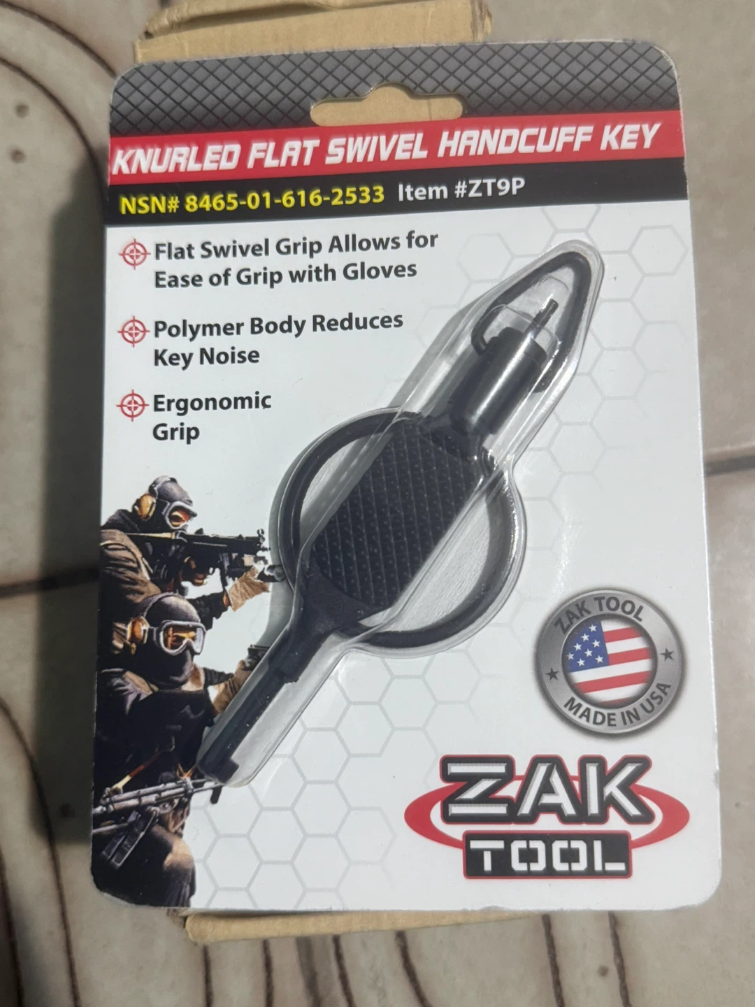 Zak Tool ZT-9P Knurled Flat Swivel Handcuff Key - photo 3