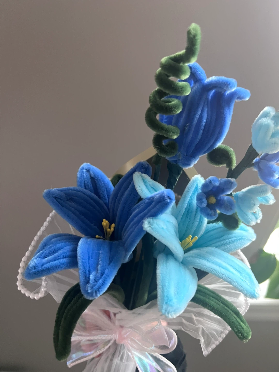 Mother’s Day gift - blue Pipe Cleaner Flower Bouquet - photo 5