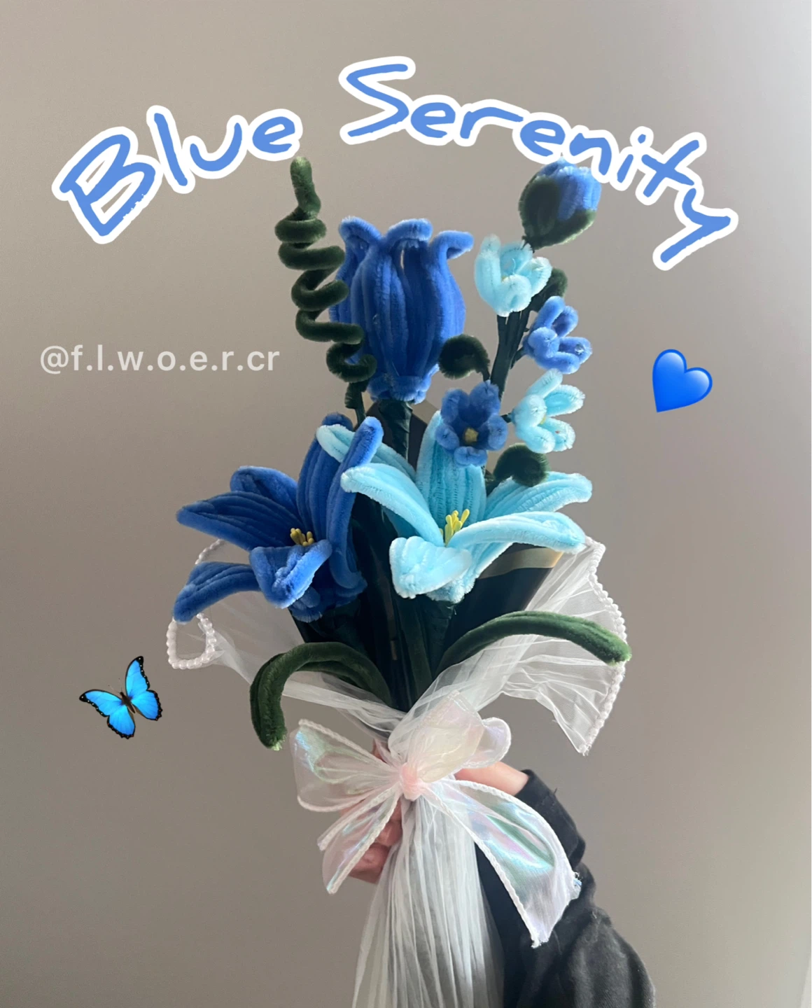 Mother’s Day gift - blue Pipe Cleaner Flower Bouquet