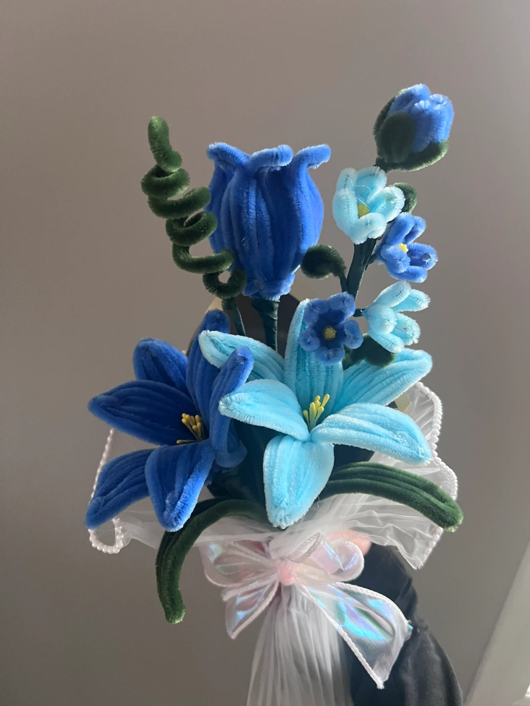 Mother’s Day gift - blue Pipe Cleaner Flower Bouquet - photo 3