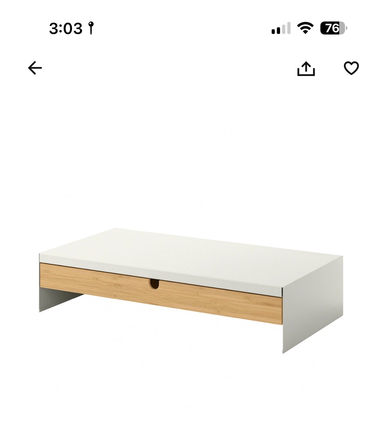 IKEA Monitor Stand with Drawer
