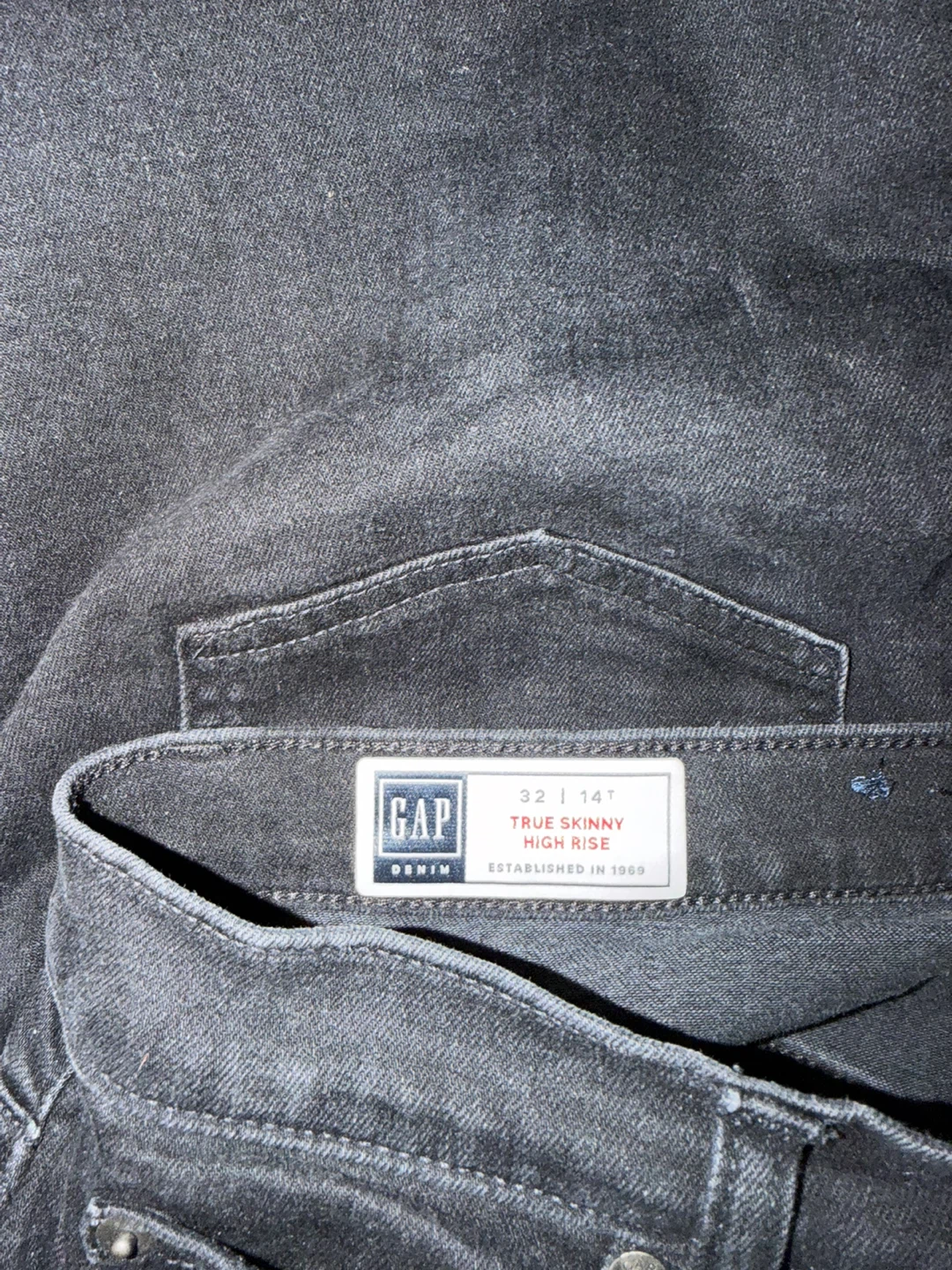 Gap True Skinny High Rise Jeans Black Size 14T - photo 2