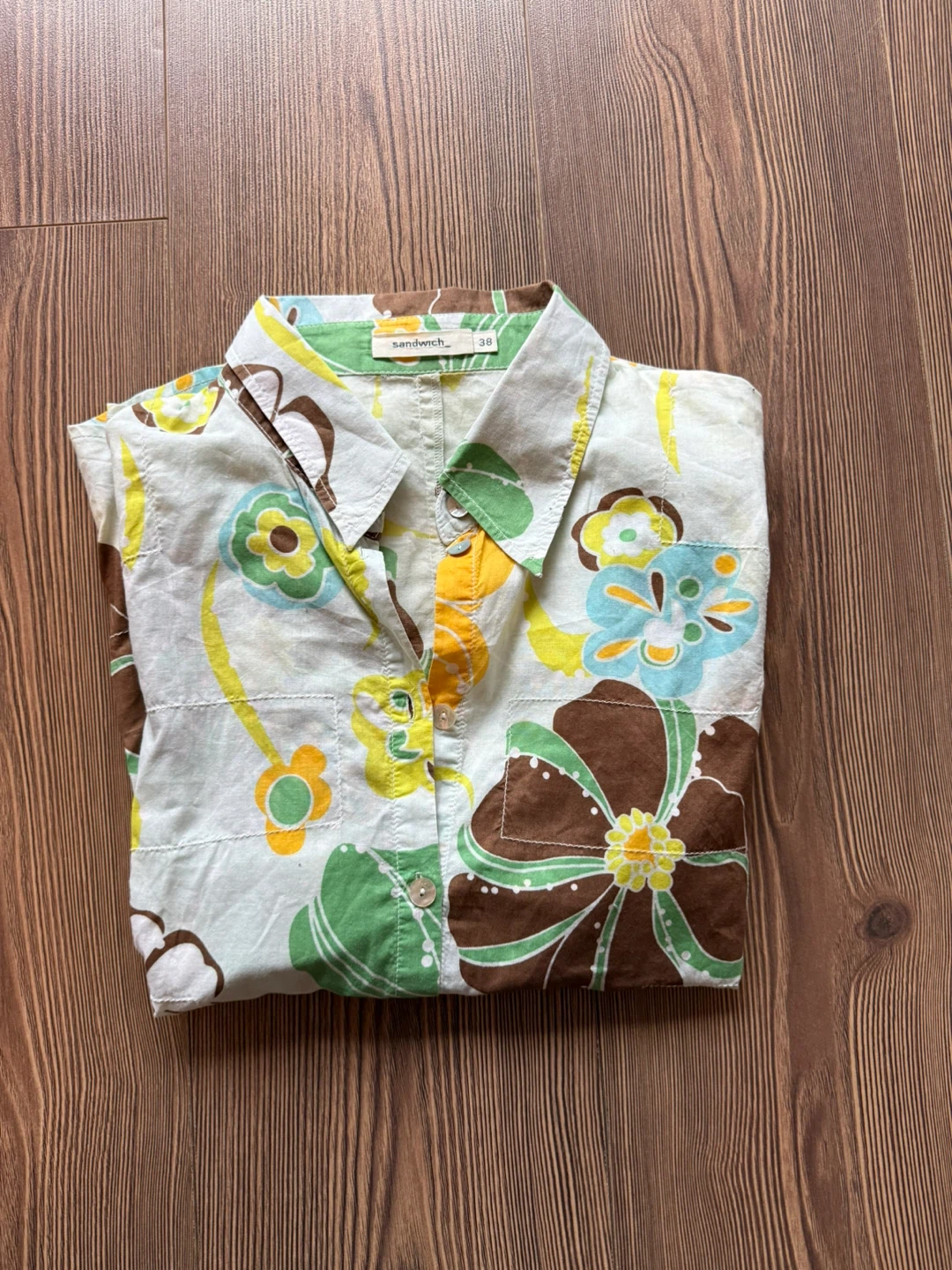 Floral Short Sleeve Button-Up Shirt - Size S - photo 3