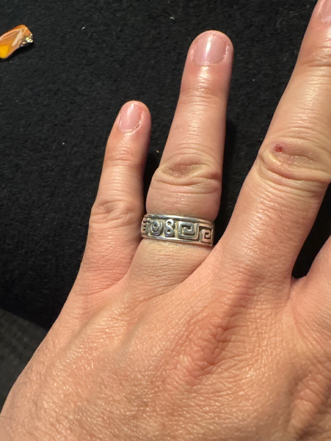 Silver Ring with Greek Key Pattern - photo 3