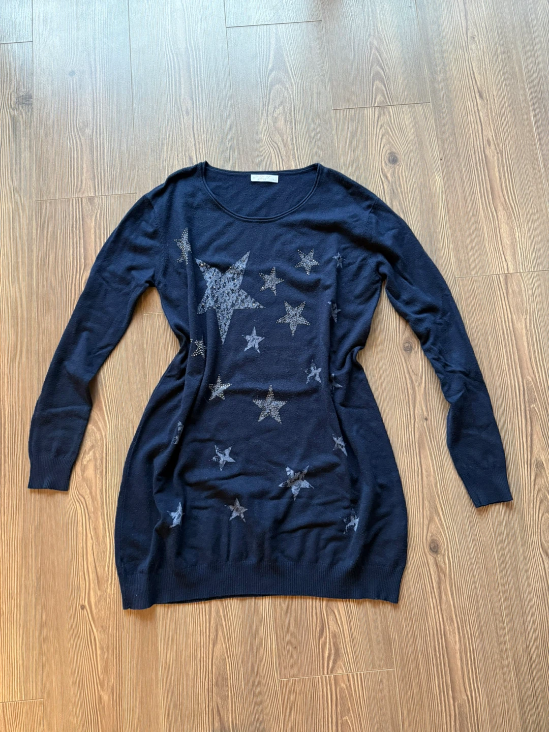 Star Print Sweater Dress | Size S/M