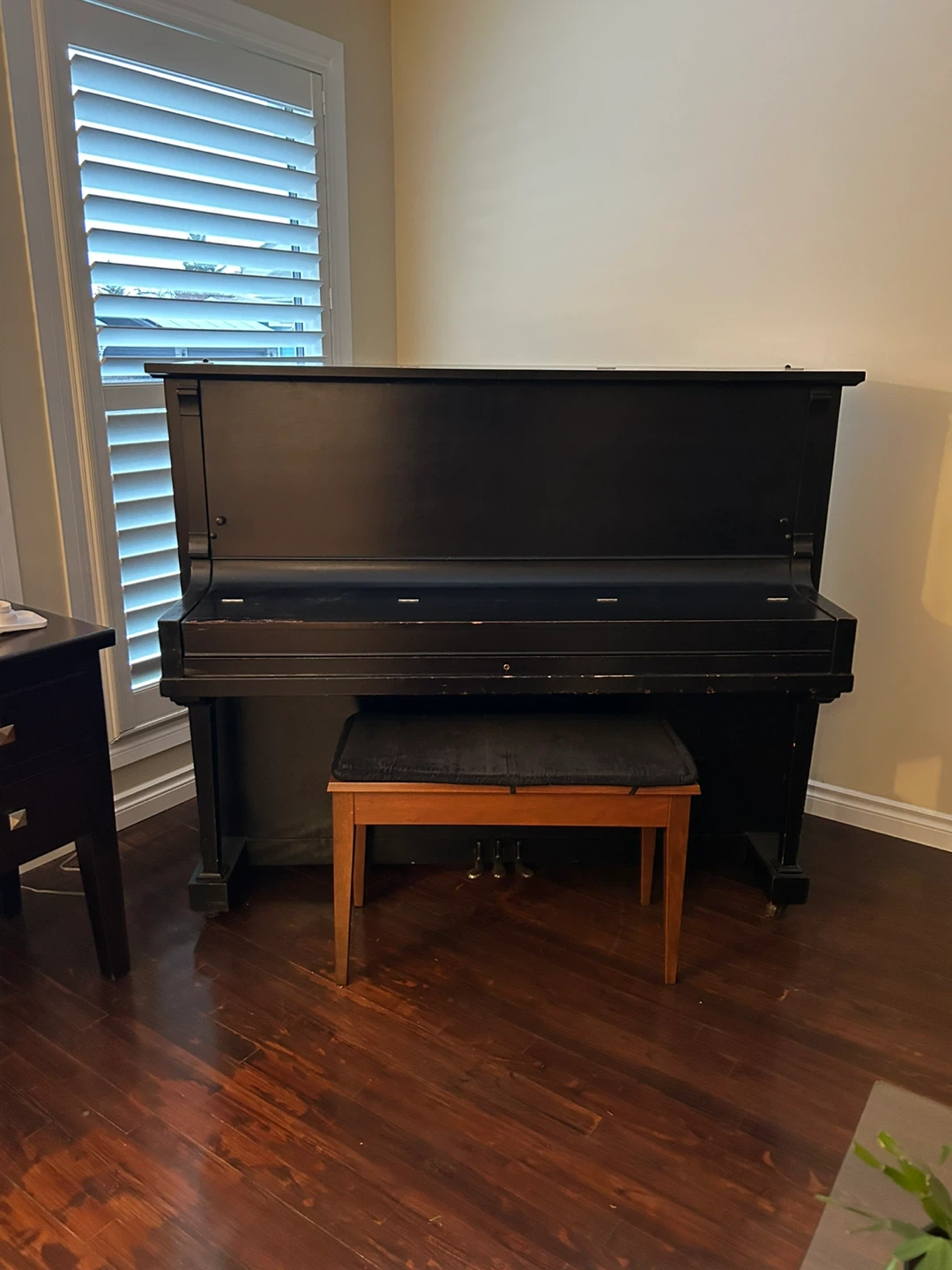 Black Upright Piano with Bench - photo 3
