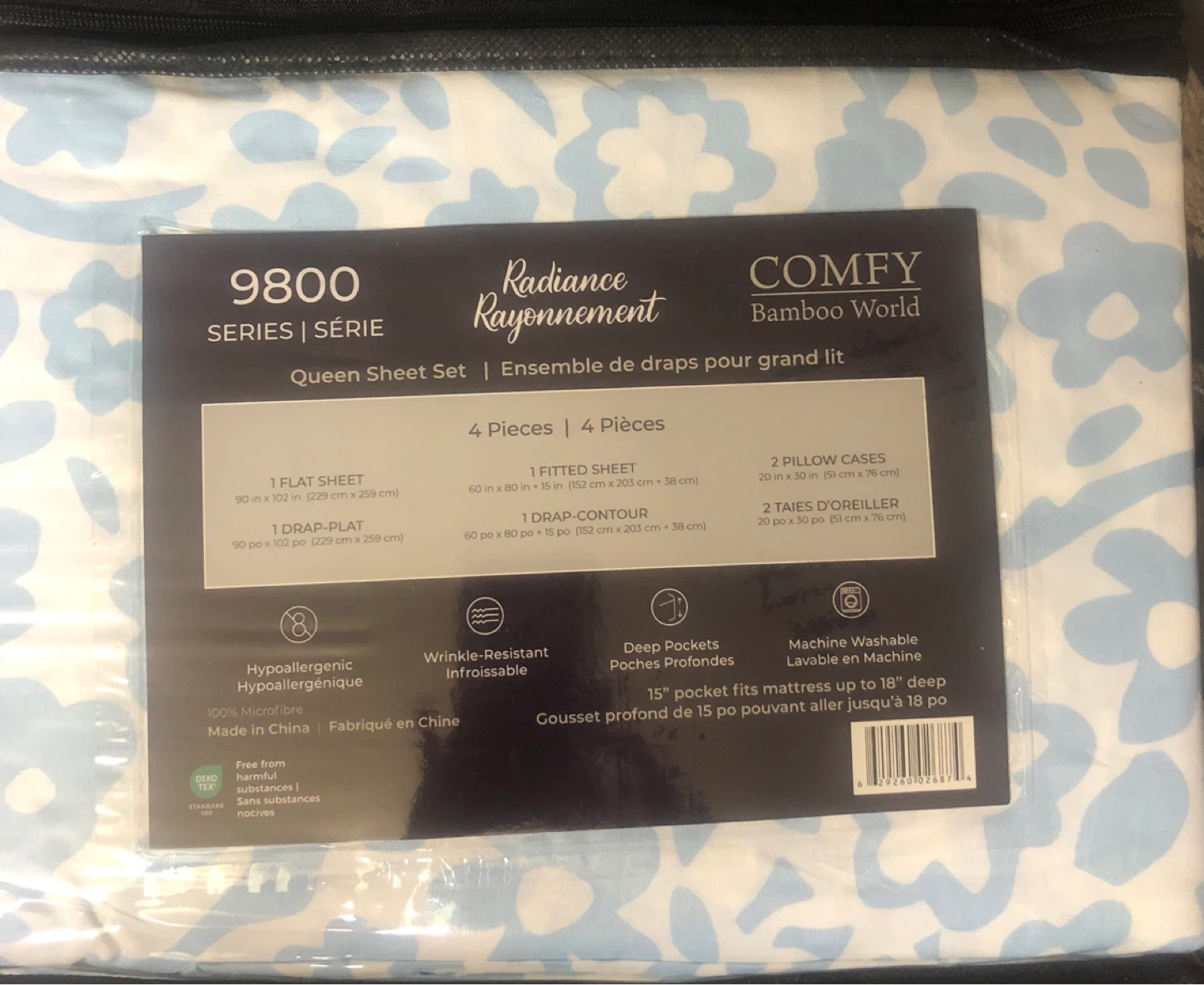 9800 Series 4 piece Queen Sheet Set