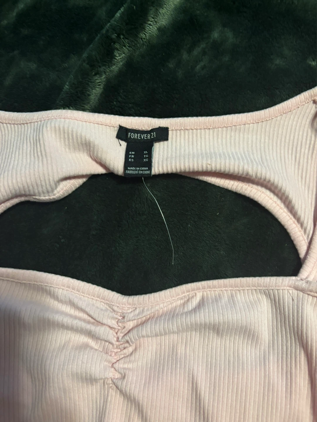 Forever 21 Pink Ribbed Cutout Long Sleeve Top - Size M - photo 2
