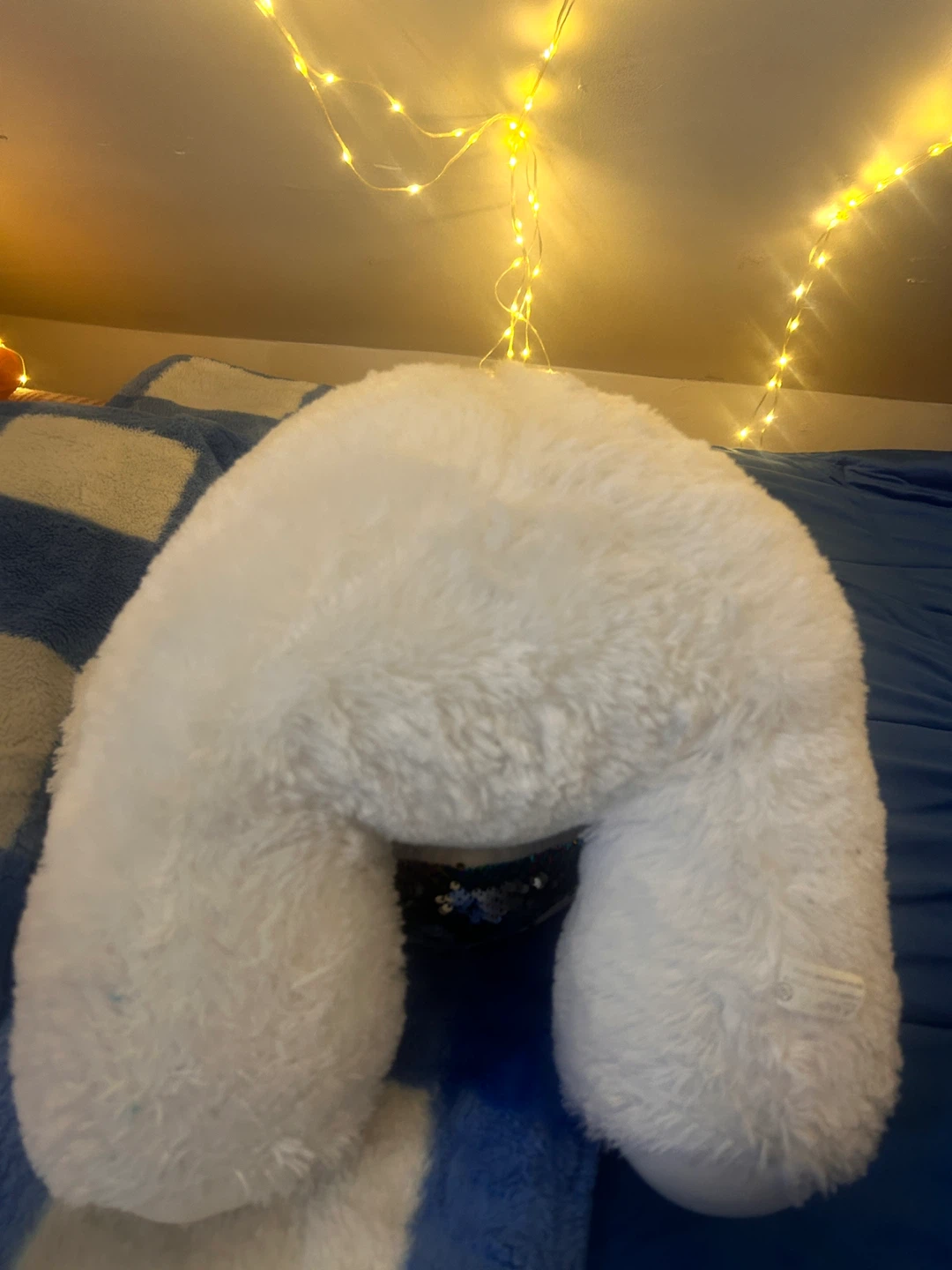 White Teddy Bear with Rainbow Sequin Heart - photo 3