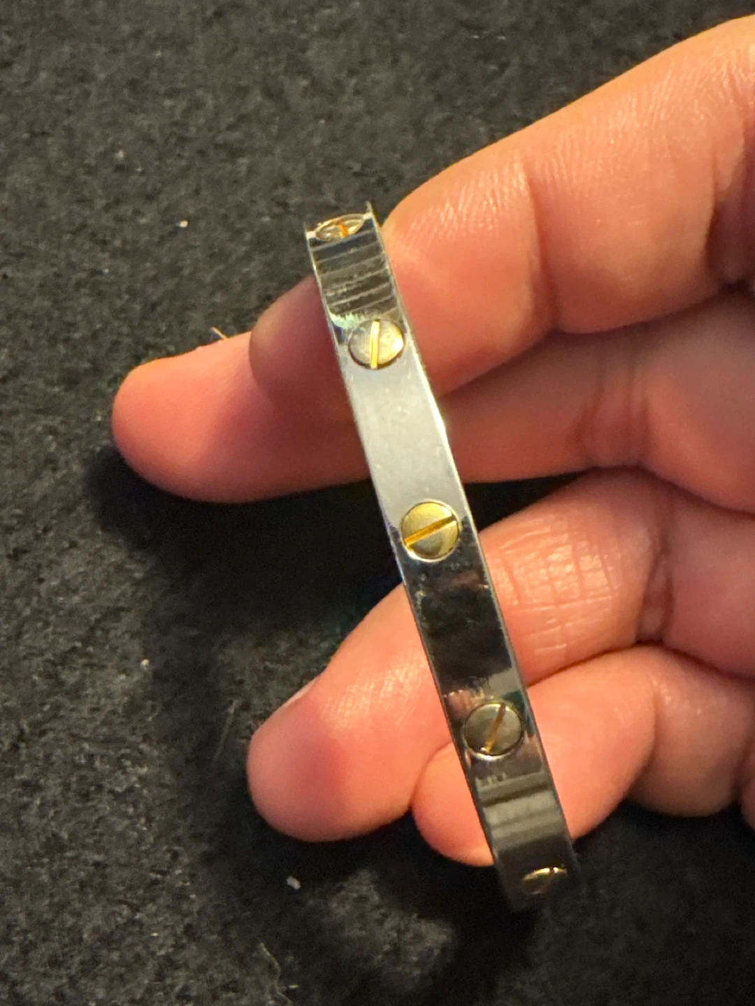 Stainless steel Bangle Bracelet with Screw Details