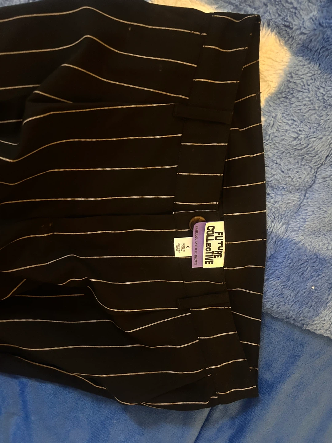 Future Collective Black Pinstripe Pants - photo 2