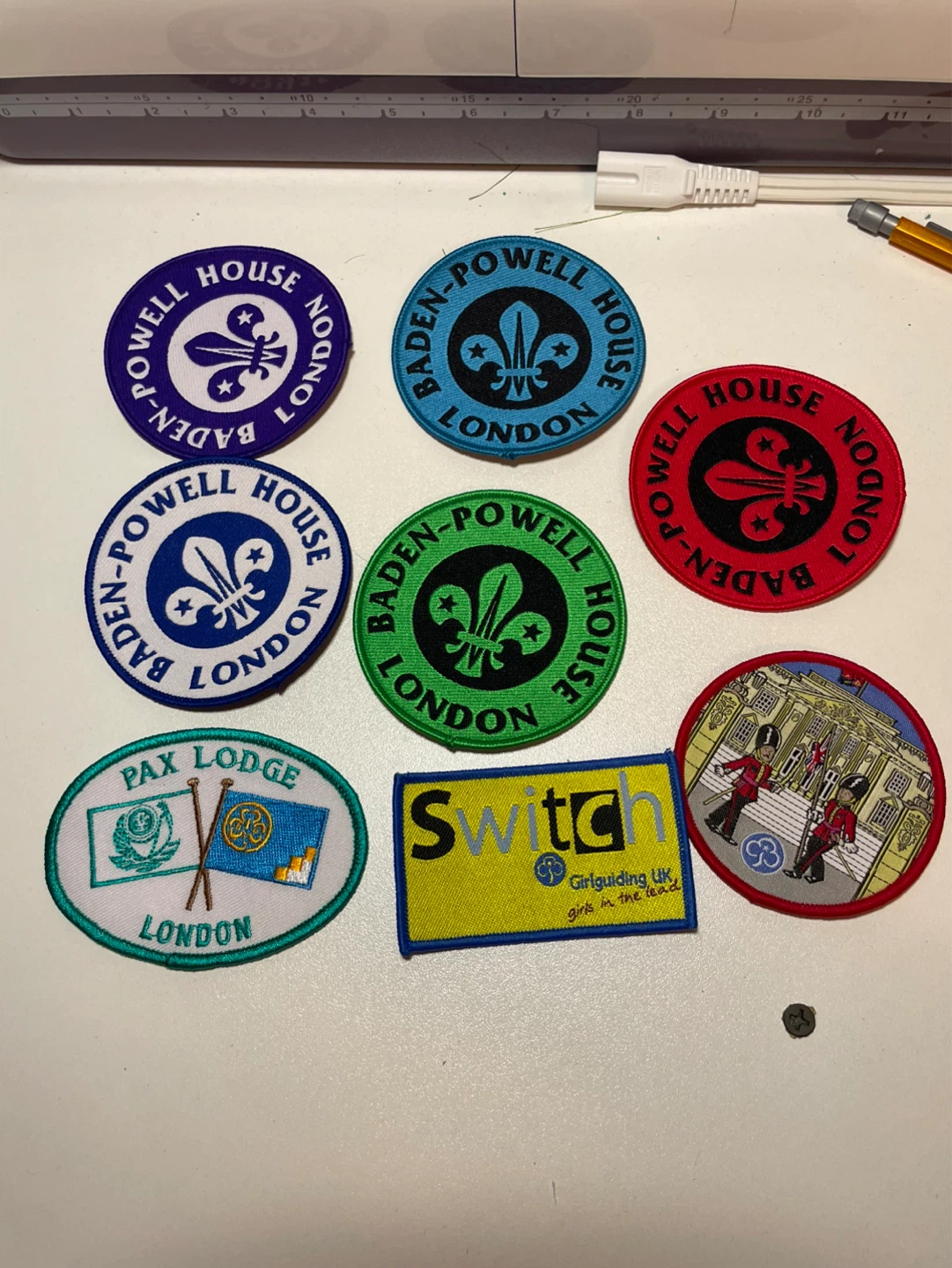 Girlguiding UK Patches - Baden-Powell House, Pax Lodge, Switch