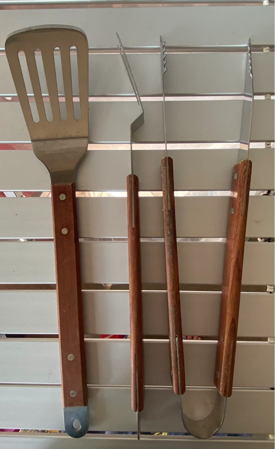 Barbecue Tool Set with Wooden Handles